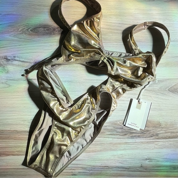 Good American Monokini one - piece in metallic foil - Picture 1 of 8